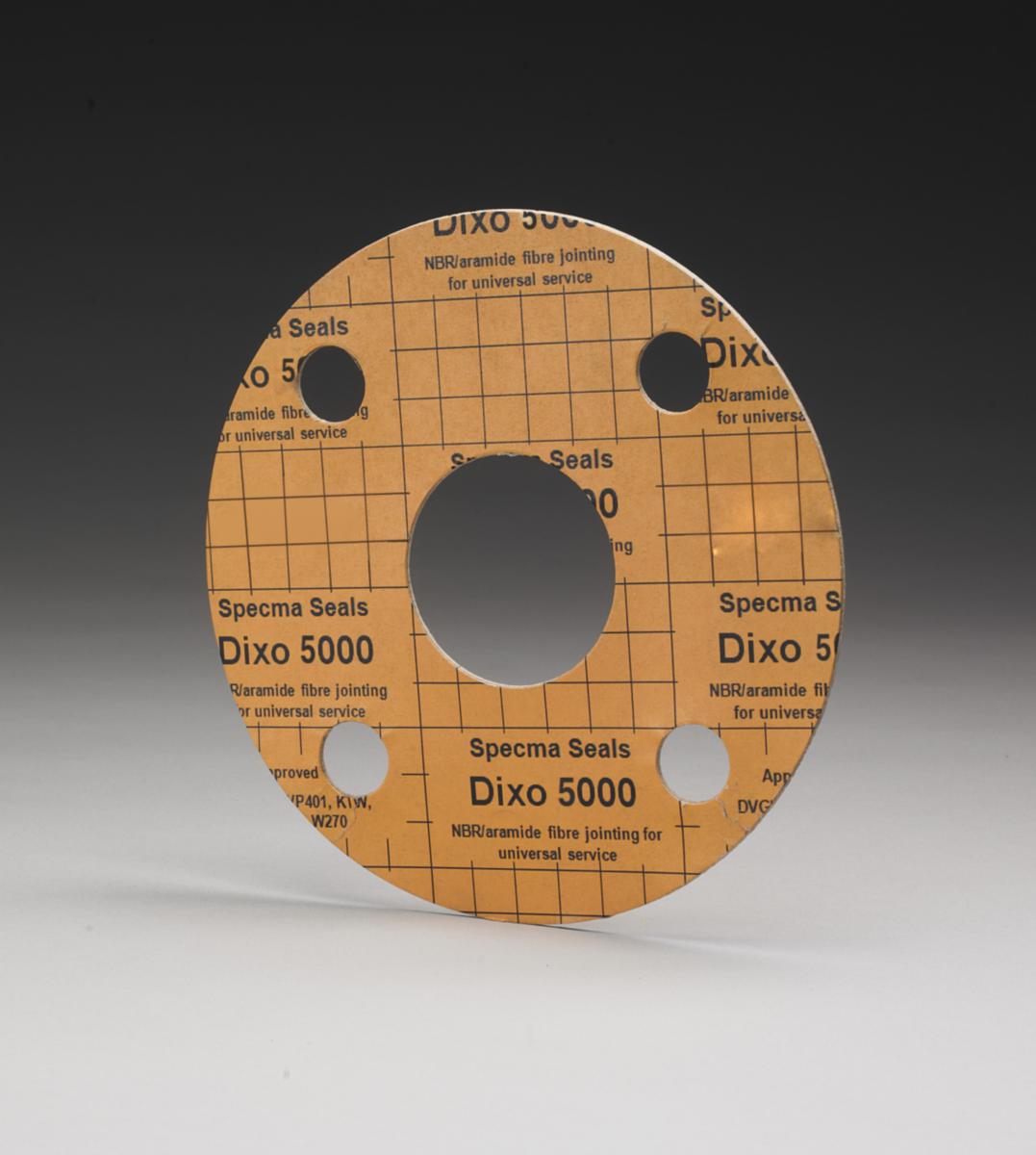 Flänspackning, DIXO 5000, 1,5 mm tjock, Densiq - DN65 Flänsp DIXO5000 PN10-40 77x127x1,5mm ,EN1514-1 IBC