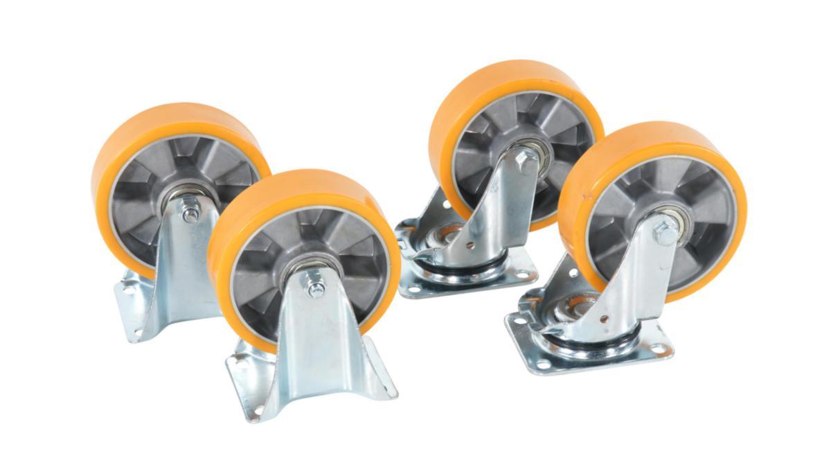 Hjulsats Tippo - HJULSATS GUMMI F TIPPCONTAINER 2FASTA+2SVÄNGBARA