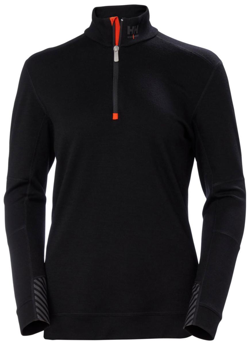 Undershirt Helly Hansen Lifa Merino 75210 - LS Baselayer 75210_990 BLACK W HH LIFA MERINO HALF ZIP XS
