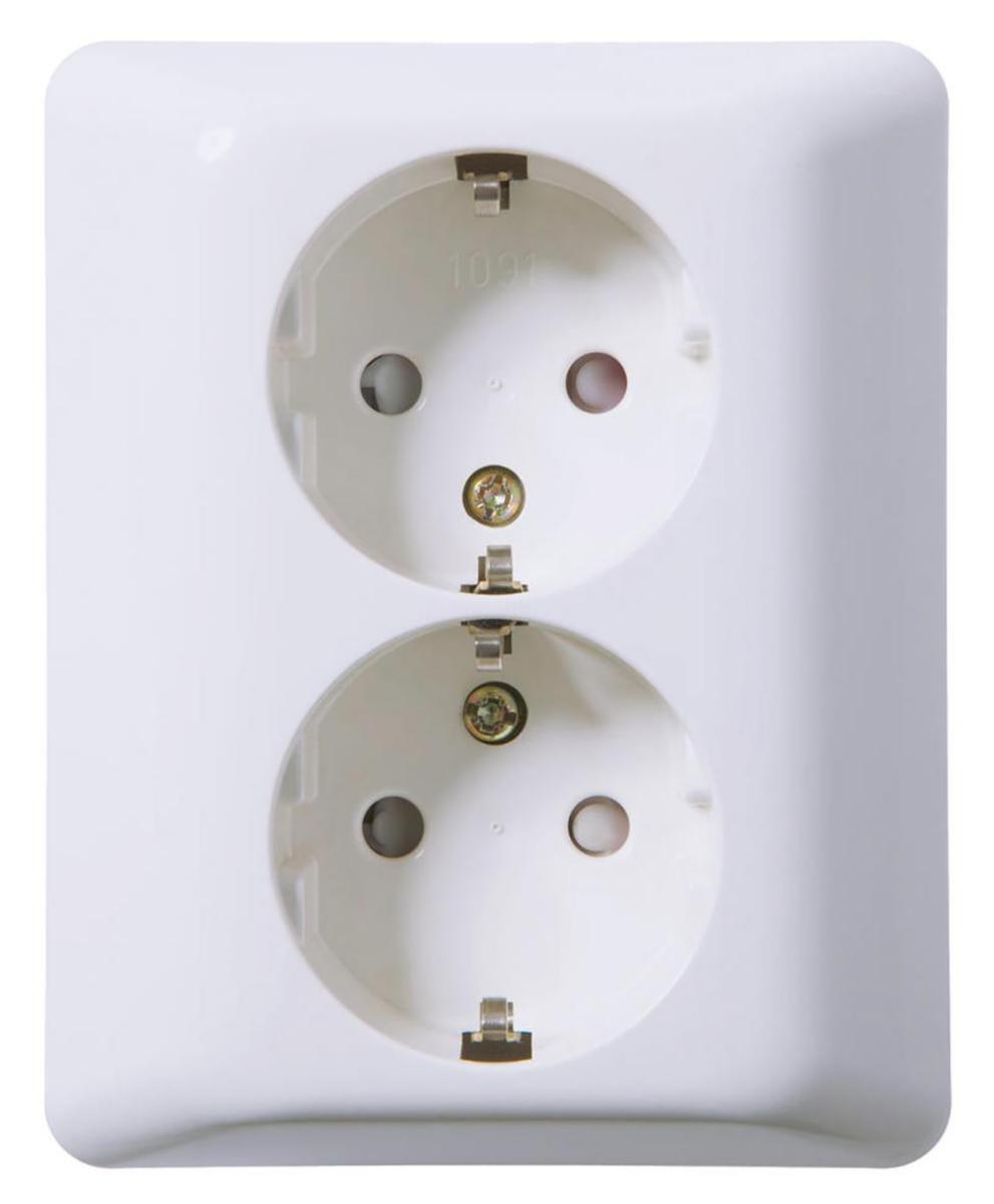 Wall socket 2-way grounded flush-mounted 16A, ELKO - D1091 PT SOCKET OUTLET "S" PW EKO30126