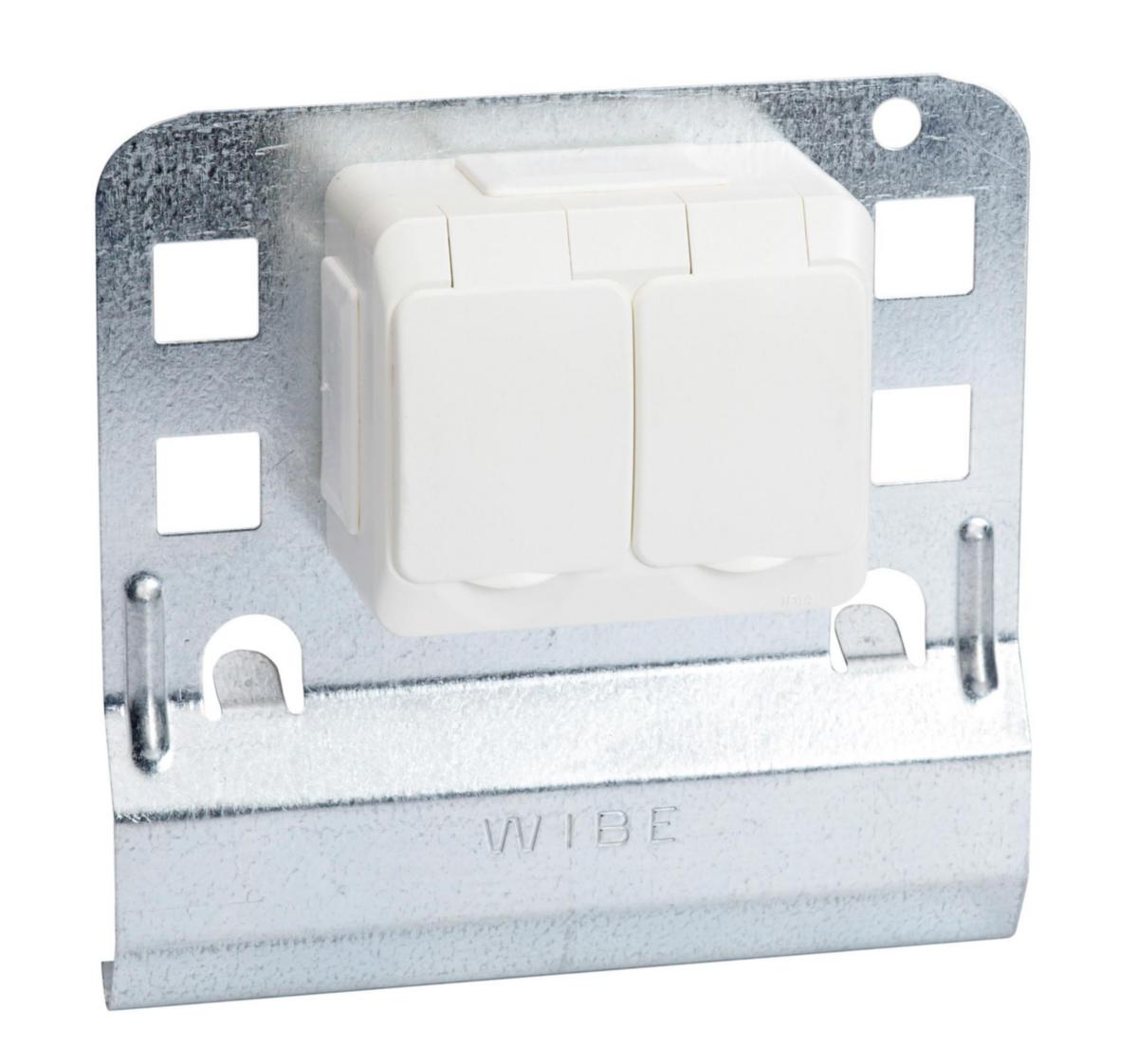 Junction box plate 35S, Fzs + Socket 2-way - OUTLET 2-WAY ENCL+JUNC.B.PL35S