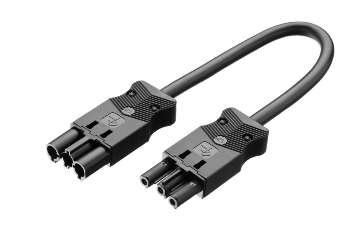 Connection cable 3-pin Female-Male DCA, black - Cable 3p 1,5mm² 3m fe-ma HF bl