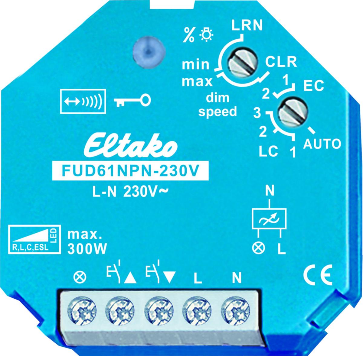 Dimmer Universal with neutral conductor - RADIO UNIVERSAL DIMMER SWITCH FUD61NPN-230V