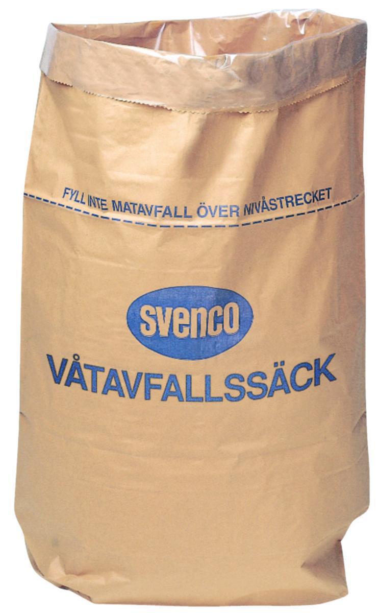 Sopsäck papper/plast - SOPSÄCK PAPPER VÅTAVFALL 125L M INNERSÄCK AV POLYETEN