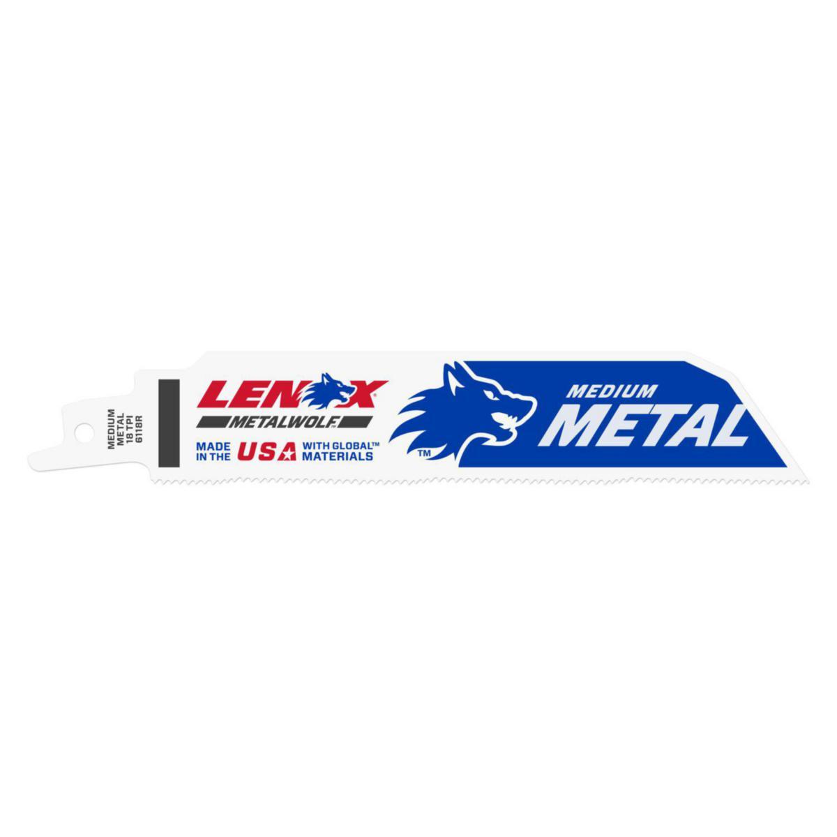 Tigersågblad Lenox för medium metall 25mm bladhöjd - TIGERSÅGBLAD LENOX LAZER 150MM 18T BIM 5-PACK 6118R