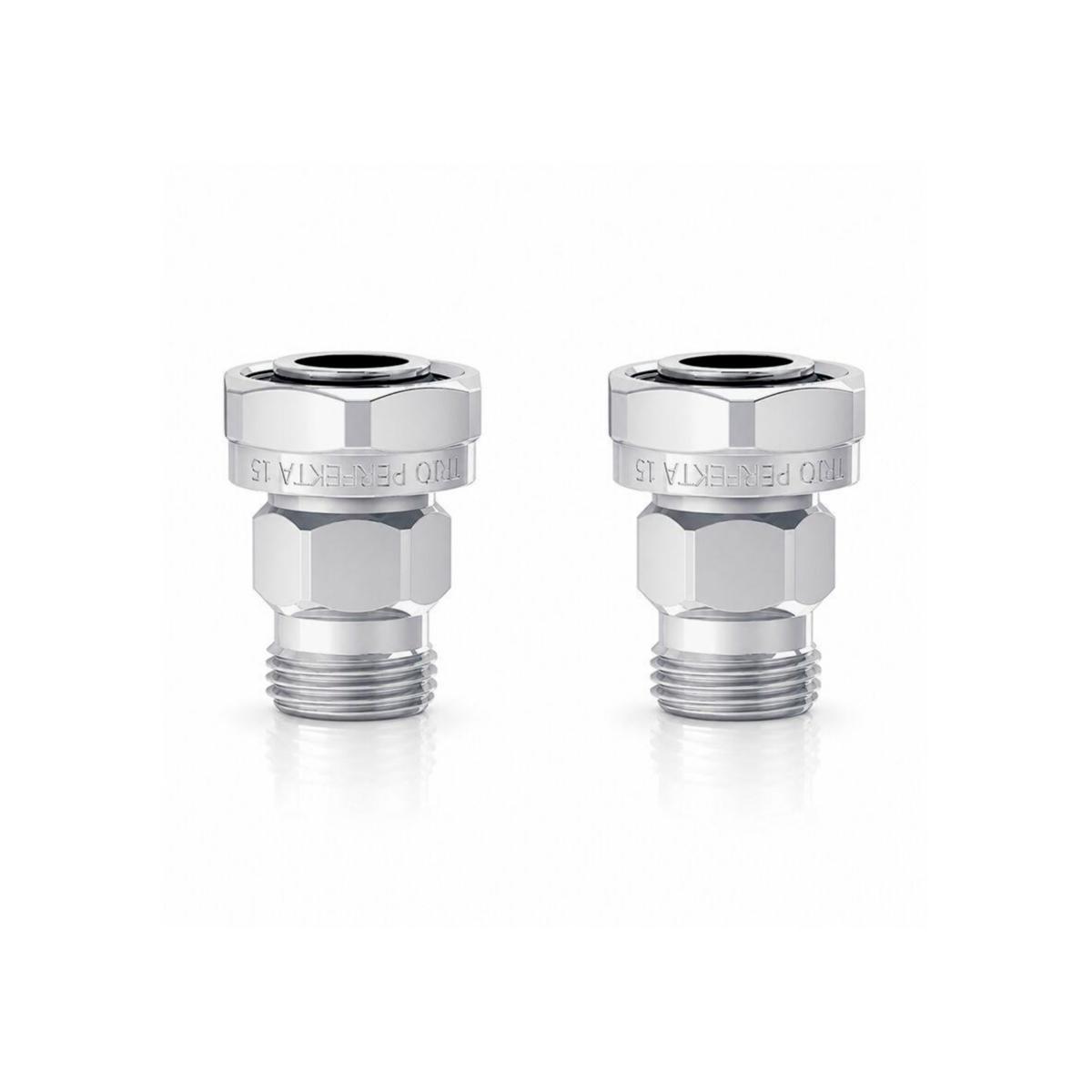 Koppling rak med löpmutter, Mora - TRIO KOPPLINGSDEL M.LÖPMUTTER G15XG10, BF KROM PAR (2ST)