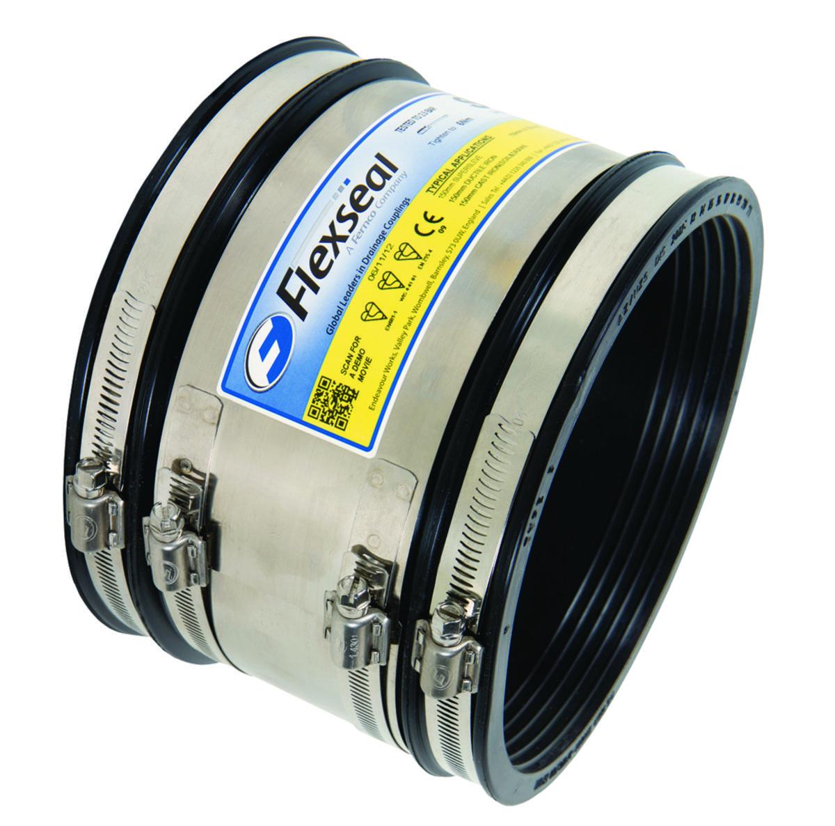 Flexseal rak koppling - 250-275MM L150MM FLEXSEAL KOPL RAK EPDM, SYRAFAST STÖDPLÅT