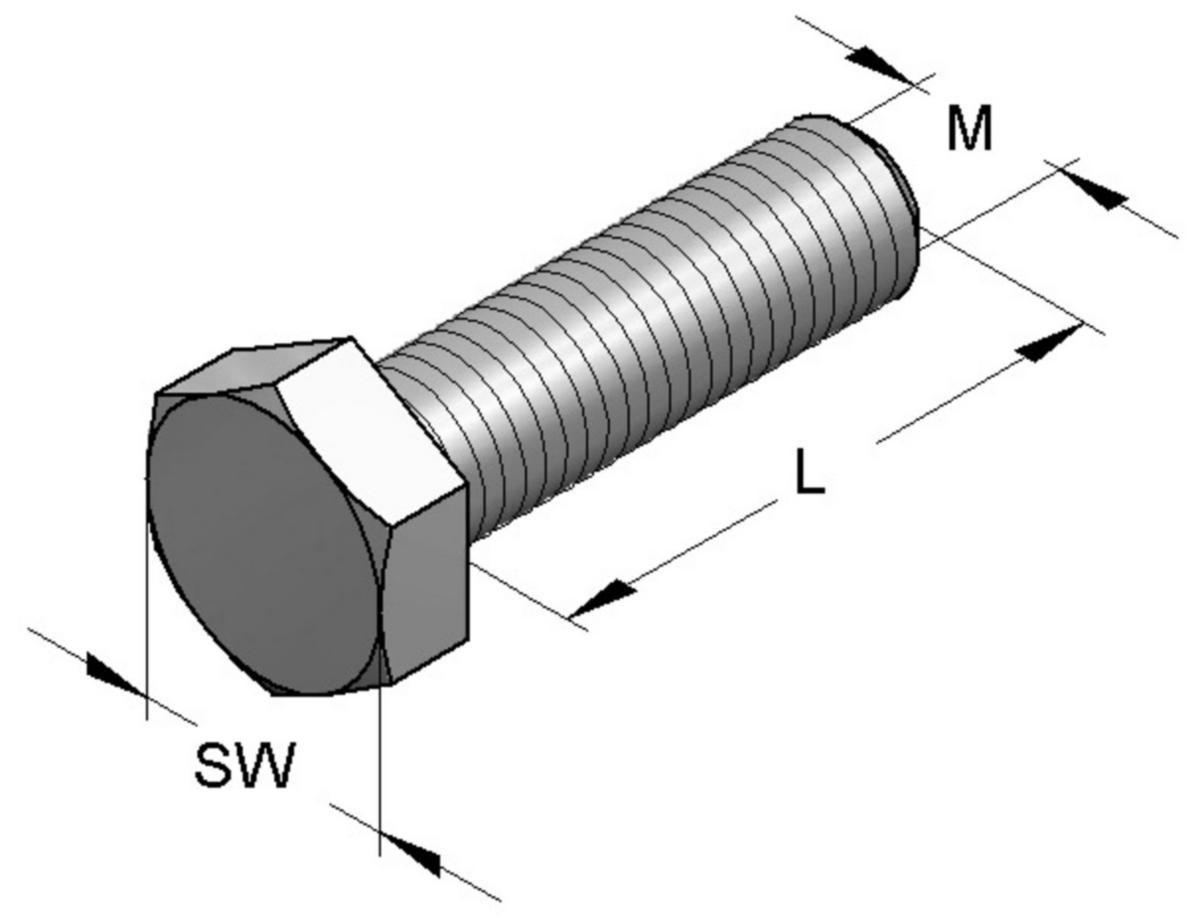 Hex bolt EF, MEFA - EF HEXAGON SCREW M12x25 A4 A4. ERGOFAST