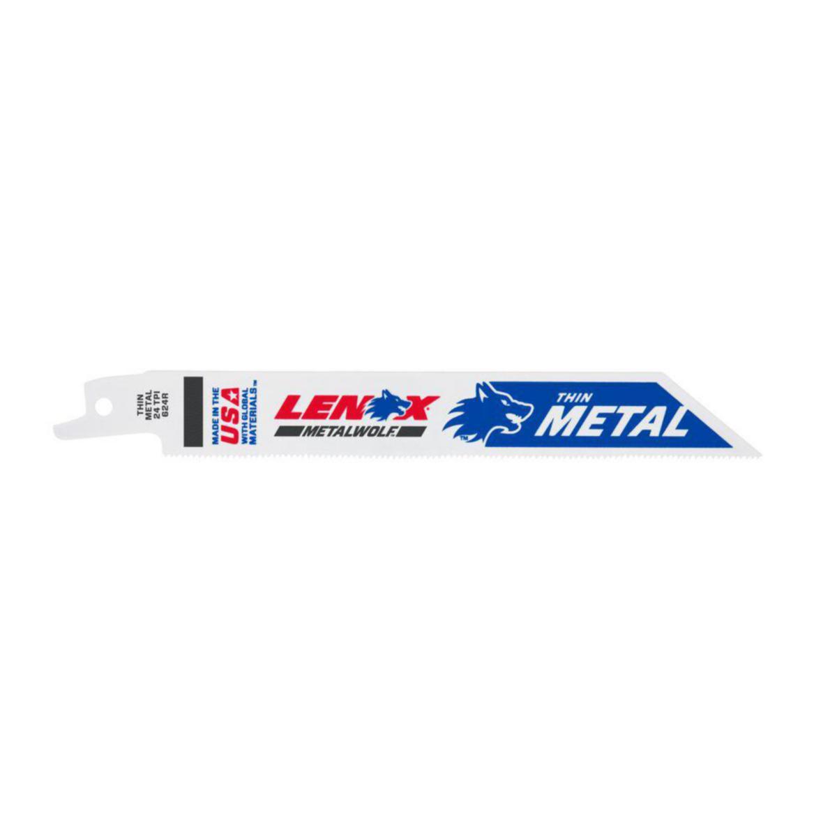 Reciprocating Saw Blade Lenox Thin metal - RECIPS 624R 6X3/4X035X24 5/PK 150MM-24T BIM 5-PACK