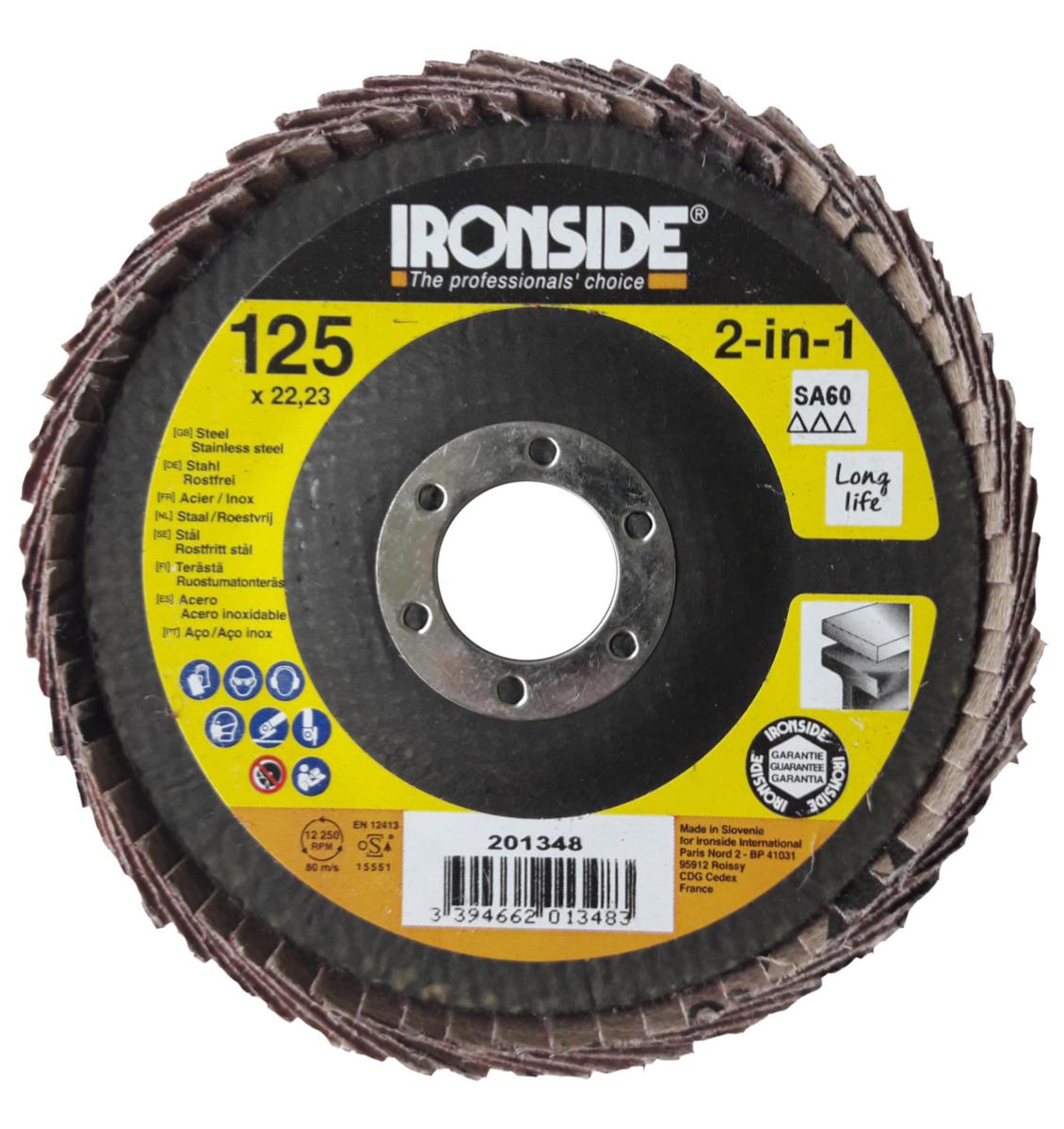 Lamellrondell Ironside Keramisk Vinklad - LAMELLRONDELL IRONSIDE VINKLAD 125X22 K60 KERAMISK 90° 203024