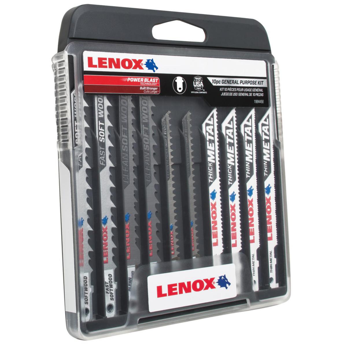 Jigsaw Blade Lenox 10-Piece T-Shank Set - JIGSAW BLADE LENOX 1994458 10 PIECES SET T-FASTENER