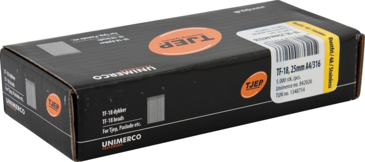 Stift TF-18 Tjep - STIFT TF18 ROSTFRI A4 ROSTFRI. 25MM STIFT 5000/FRP
