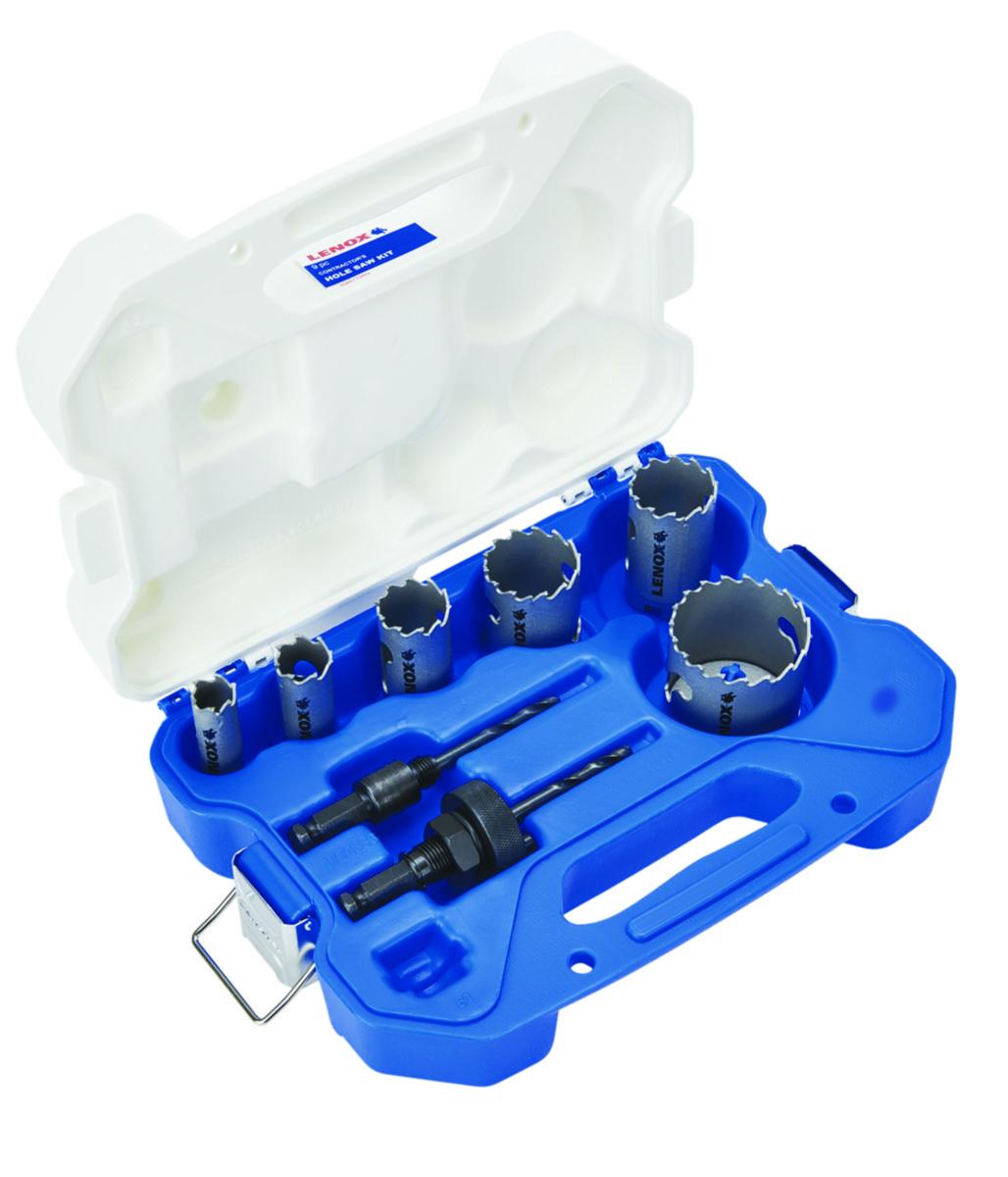 Hole Saw Set Lenox Plumber's 8-Piece - HOLE SAW SET LENOX LXAH3PSET6 22.29.35.44.51.64 MM CARBIDE