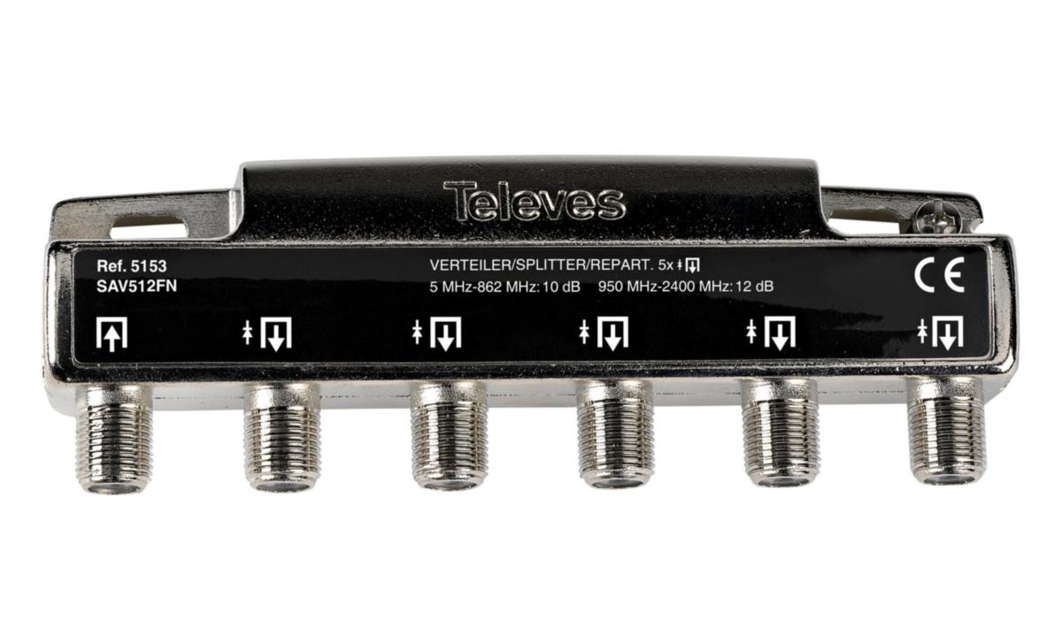 Fördelare F 5-2400MHz 5-vägs - FÖRDELARE F 5-2400MHZ 5-VÄG 5153