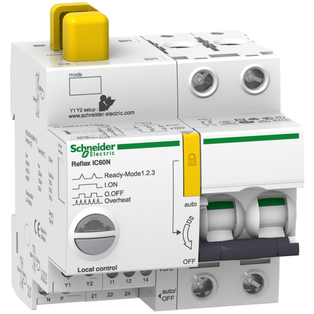 Minibrytare med kontaktor, iC60N/H/TI - MINIBRYT/KONT IC60N TI 2P C25A A9C62225