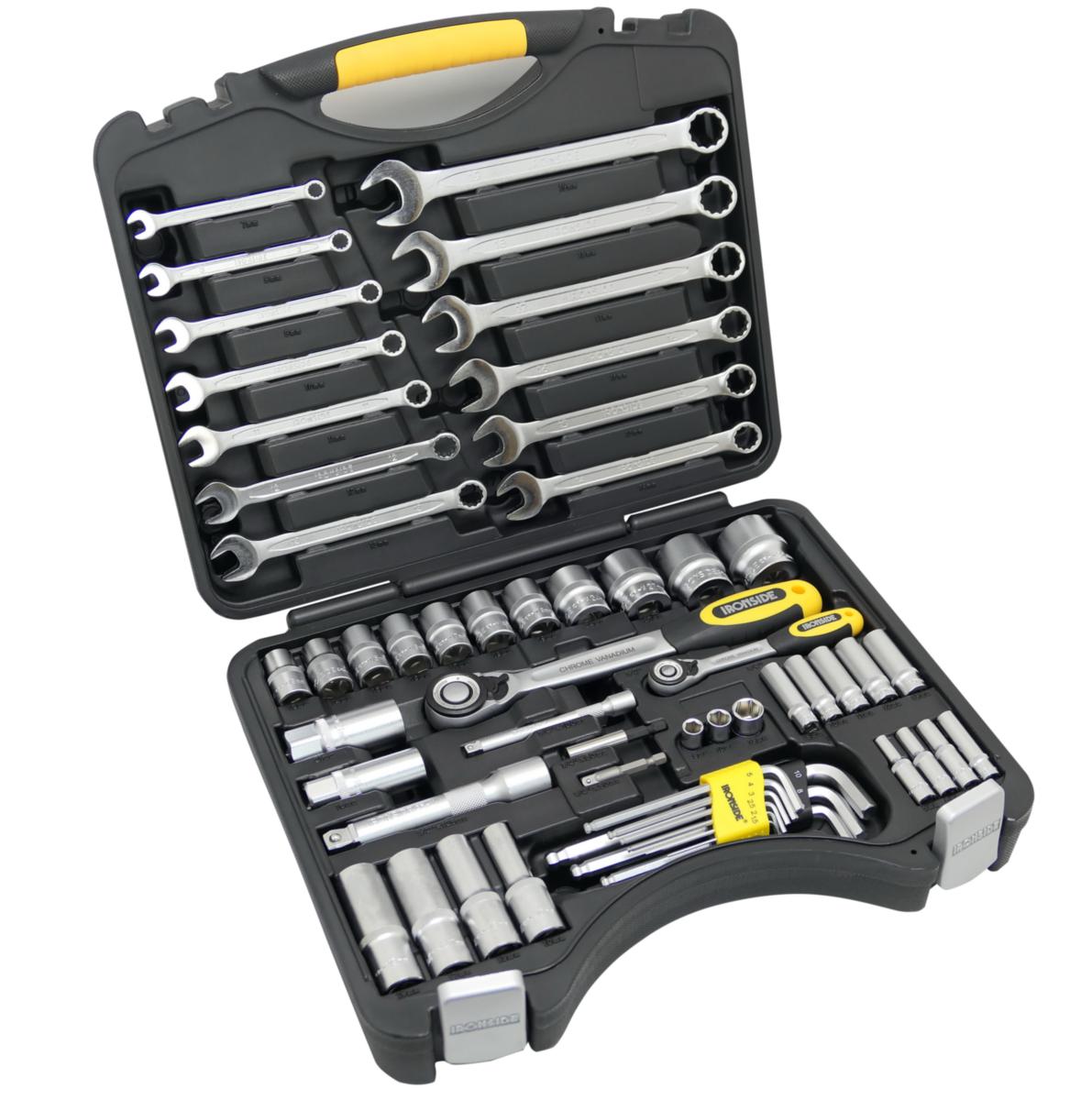 Drive Socket Set Ironside 1/4", 1/2" Drive 57 pieces - SOCKET WRENCH SET IRONSIDE FLANKDRIVE 1/4. 1/2" 57 PCS