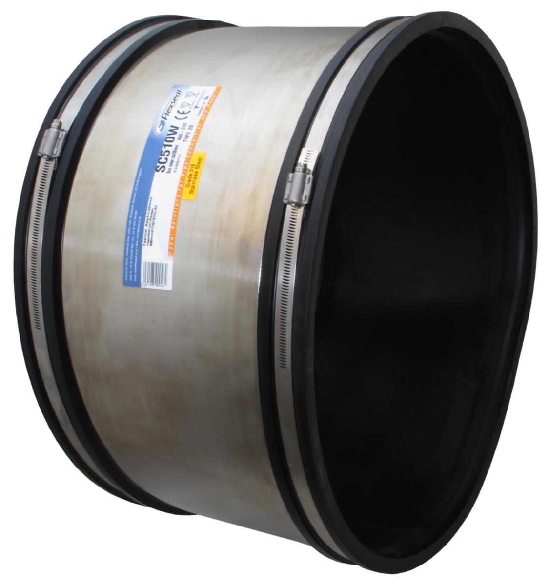 Flexseal rak bred koppling - 590-620MM L300 FLEXSEAL BRED RAK EPDM, SYRAFAST STÖDPLÅT