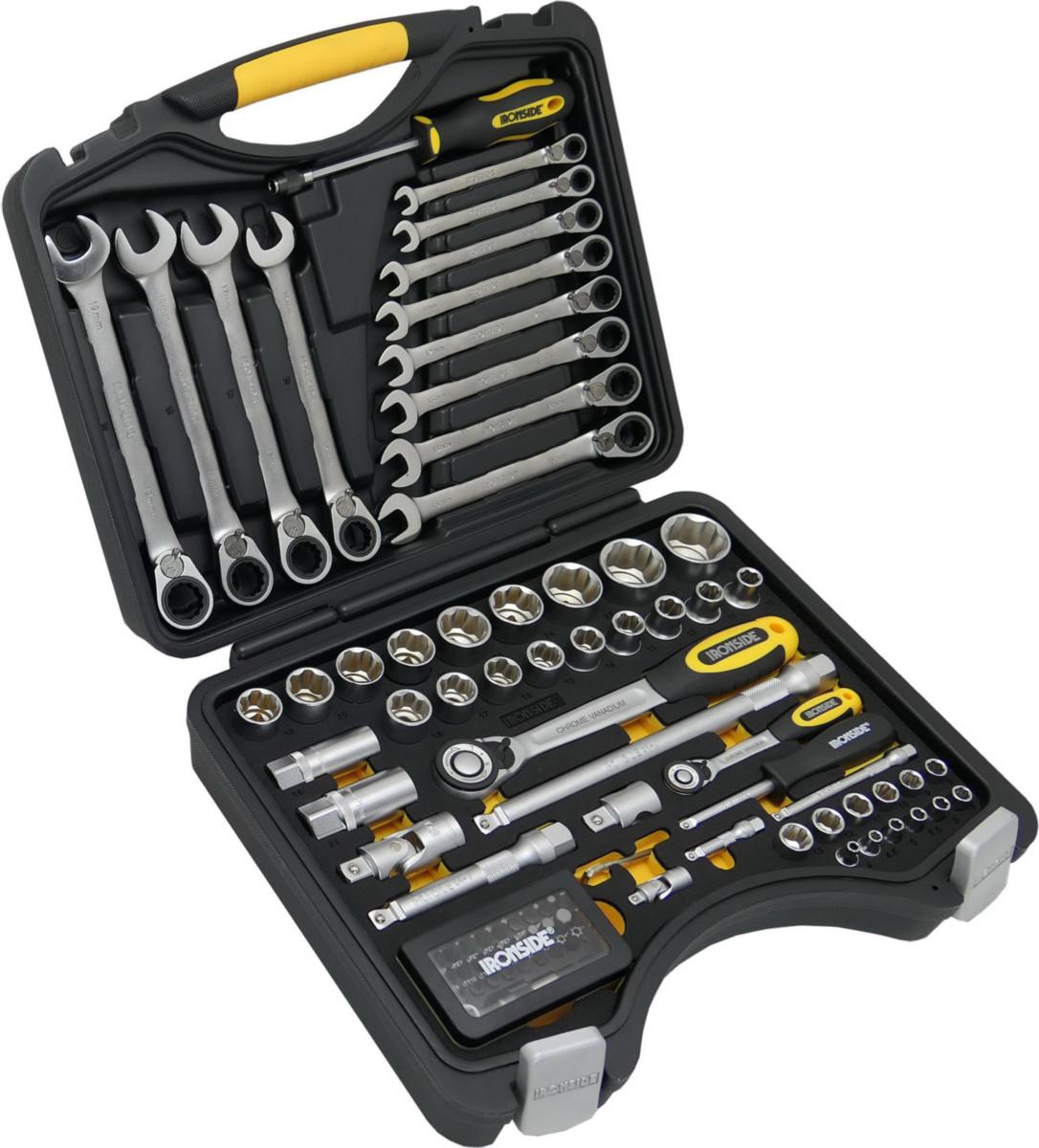 Drive Socket Set Ironside 1/4", 1/2" 90 pieces - SOCKET WRENCH SET IRONSIDE FLANKDRIVE 1/4. 1/2" 90 PCS