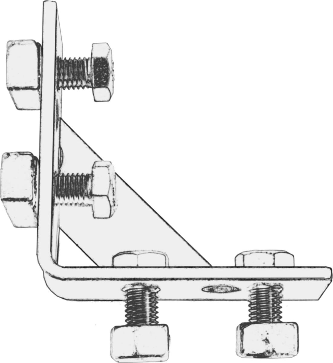 Mounting Bracket EF with 4 holes, MEFA - EF VINKEL 4 HÅL VFZ VINKEL. MEFA