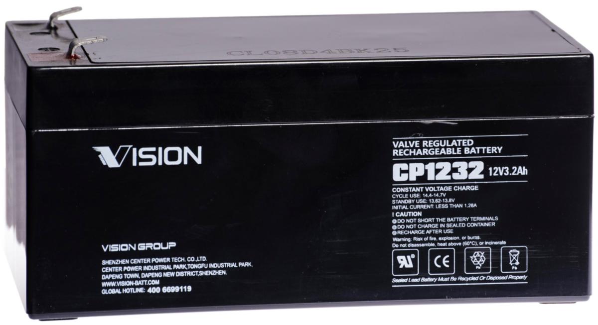Lead Acid Battery Vision Vrla - BATTERY VRLA 12V 3,2AH VISION CP1232
