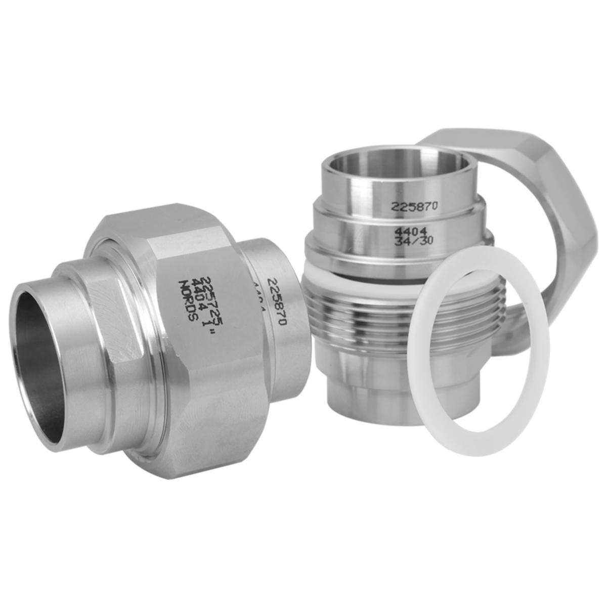 Coupling with flat seal, welded connection stainless steel, LR-131 S/S, EN 1.4404 - 21.3/16 COUPLING FLAT SEAL R-131SP 316L