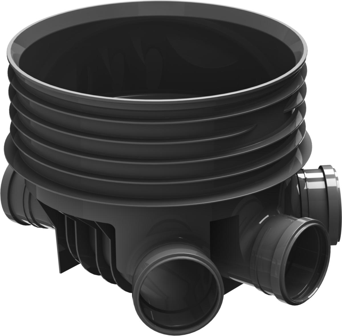 Inspection chamber 400, Uponor, 3 inlets - 400x110 INSPECTION CHAMBER PP 3 INLETS, BLACK, UPONOR