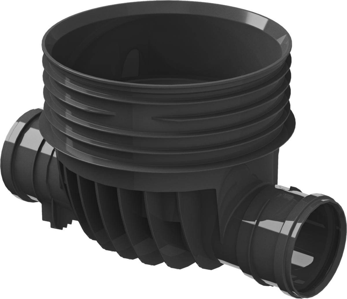 Inspection chamber 400, Uponor, straight through - 400x160 INSPECTION CHAMBER PP STRAIGHT, BLACK, UPONOR
