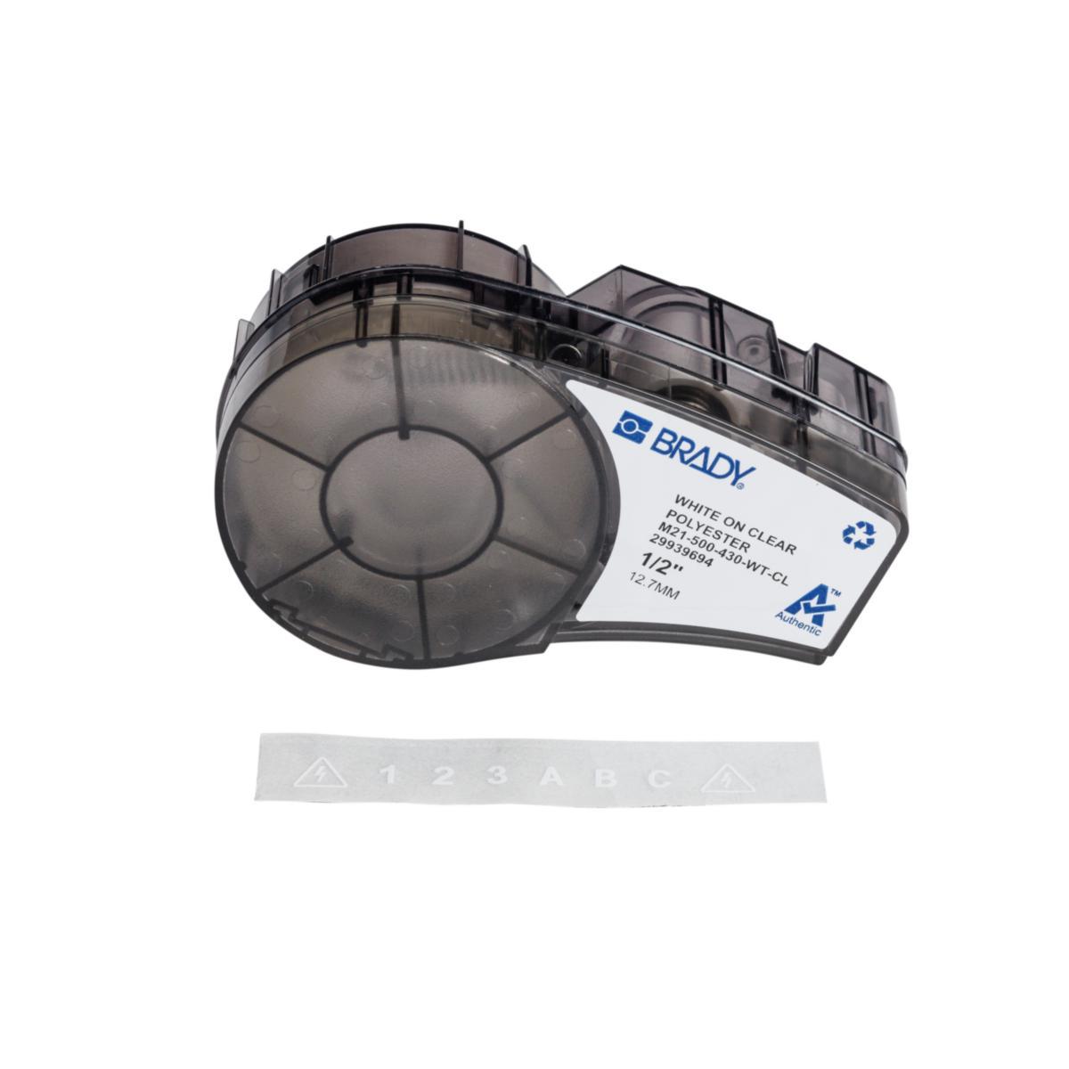 Polyestertejp Brady M21 - TEJP M21-500-430-WT-CL