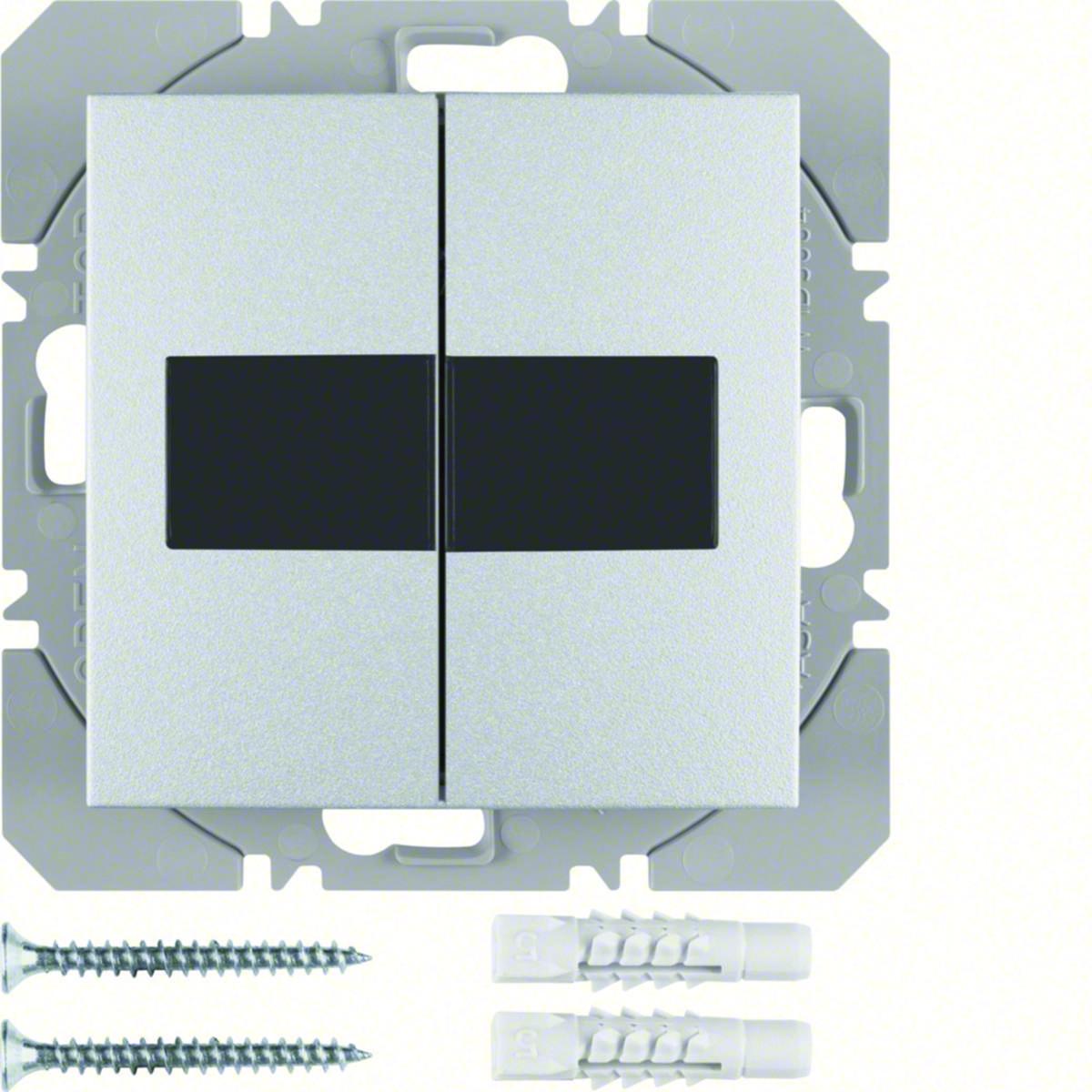 Tryckknapp radio solcellsdriven, Berker - KNAPP QL 2-V.SOL.UTV.SILV S.1 