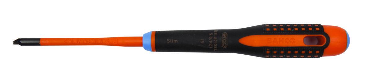 Screwdriver Bahco BE-8710SL PZ Kombi Slim 1000V - SCREWDRIVER BAHCO BE-8710SL COMBI 5.0/PZ1 1000V SLIM