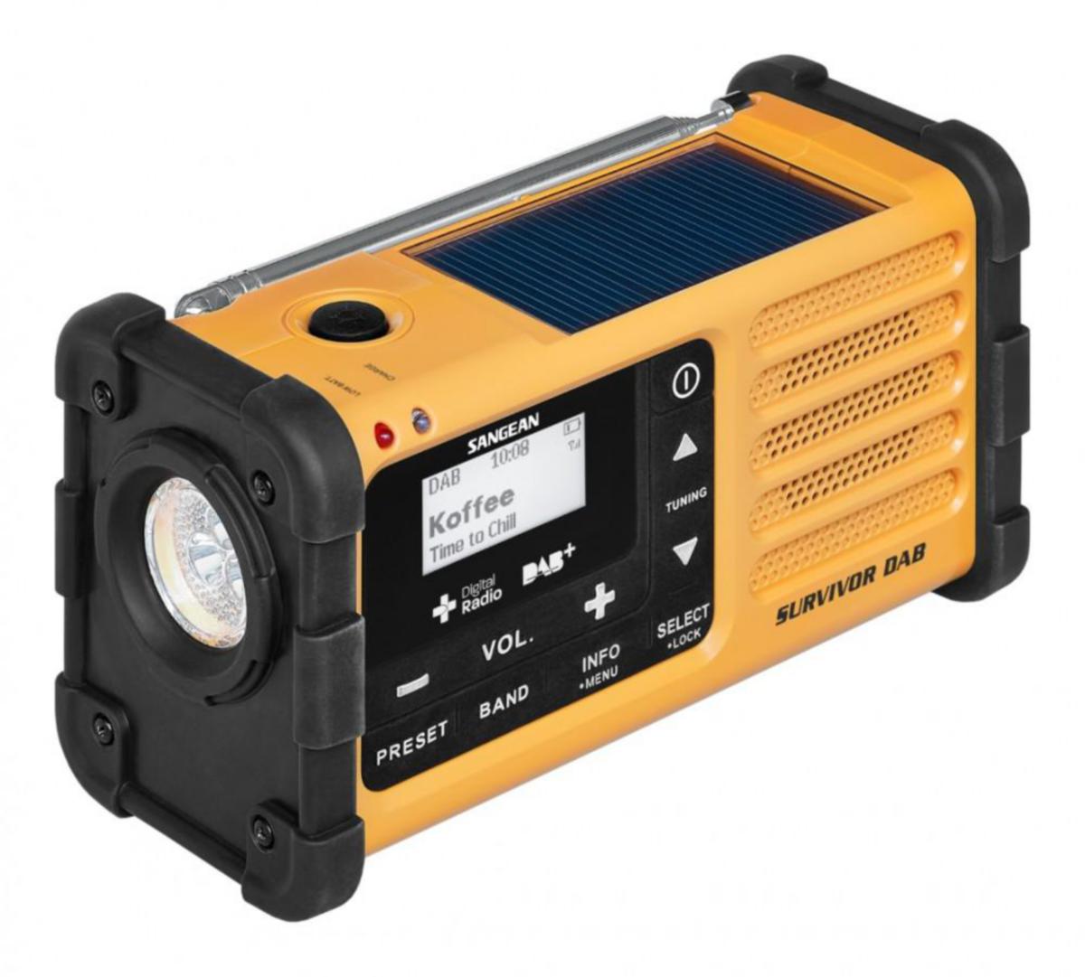 Nödradio/vevradio, DAB+, Survivor MMR-88 - NÖDRADIO DAB+ OCH FM GUL SURVIVOR MMR-88 SANGEAN