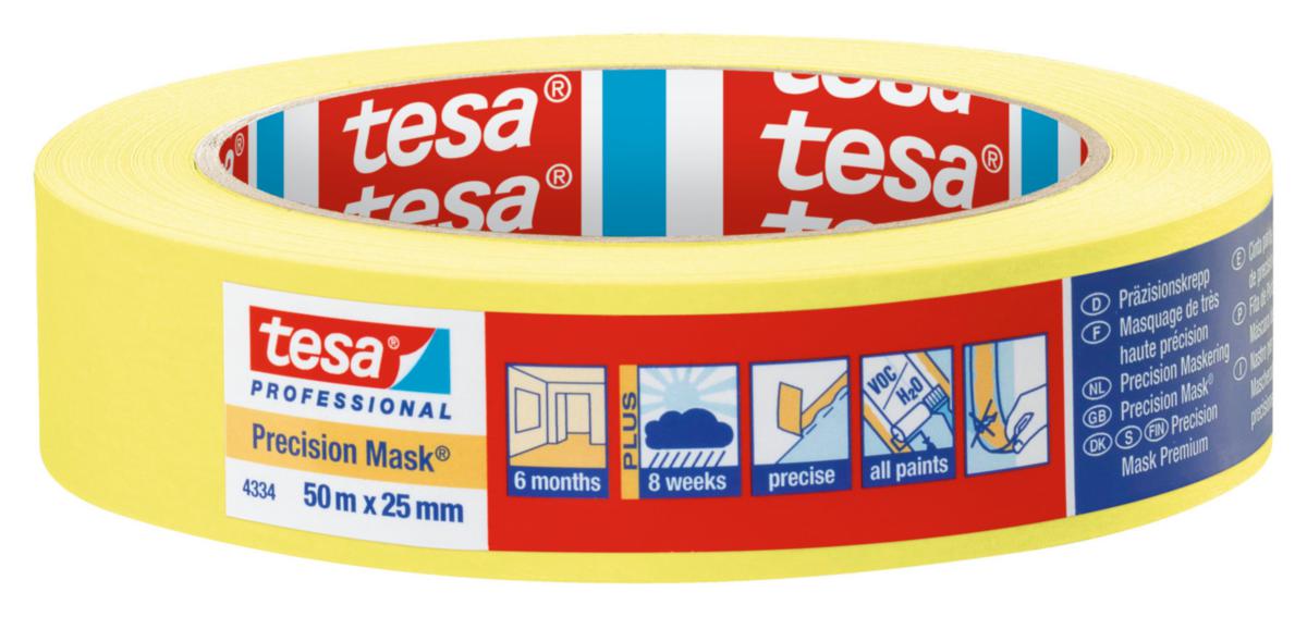 Precision Masking tape Tesa 4334 - MASKING TAPE TESA 4334 PRECISION YELLOW 50Mx25MM