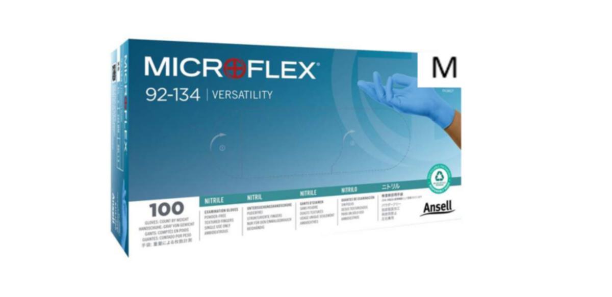 Disposable Glove Ansell 92-134 - ANSELL Microflex 92-134 size 7 Nitrile Exam Glove with Textur