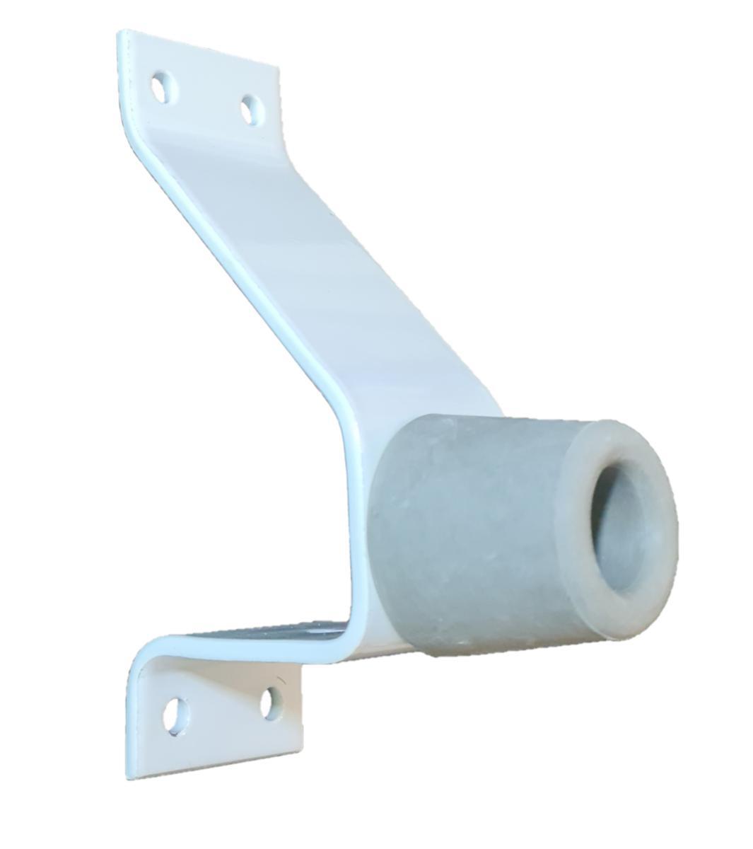 Dörrstopp A 94 - DÖRRSTOPPARE A 94 VIT MED GRÅ DÖRRSTOPP I GUMMI