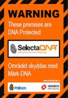Varningsskylt SelectaDNA Plast