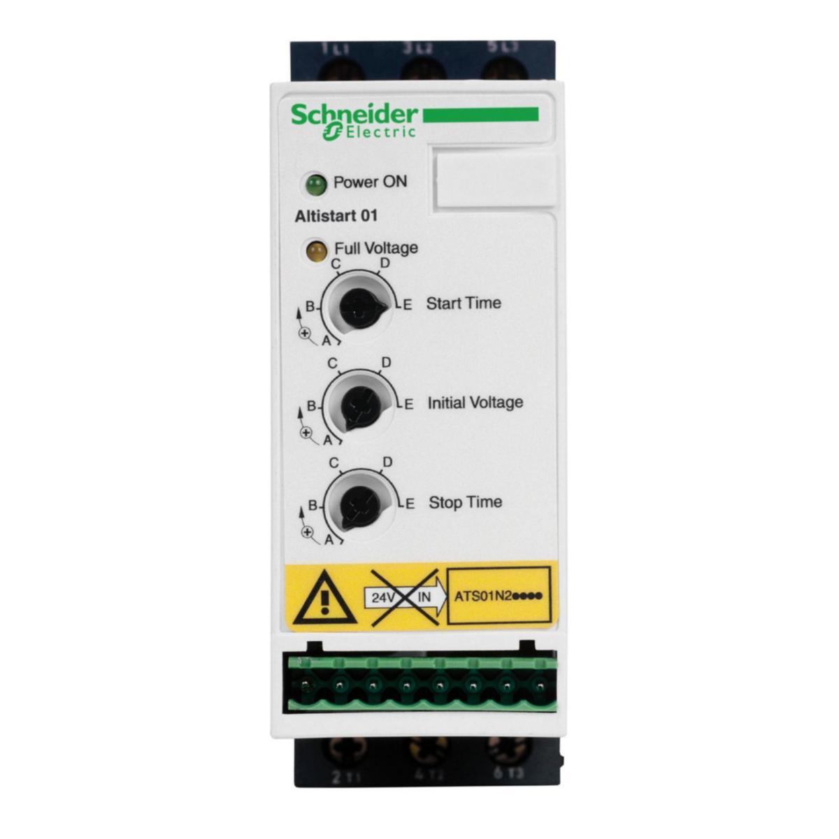 Mjukstarter ATS01N2 mjukstart / stopp, 0,75 till 15kW 3-fas 380-415 V - MJUKSTART/-STOPP 9A 380-415V ATS01N209QN