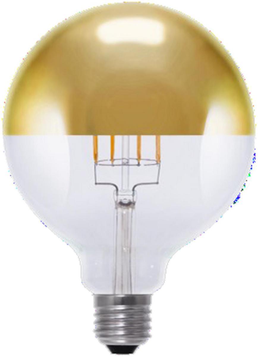 LED-lampa Toppförspeglad E27 Dimbar - LED FIL GULD TF G125 8W E27