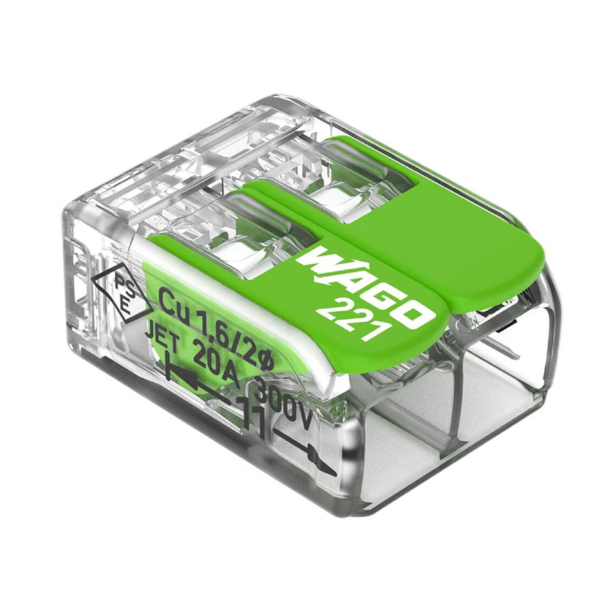 Clutch clamp 221 Wago Green - COMPACT Connector Green