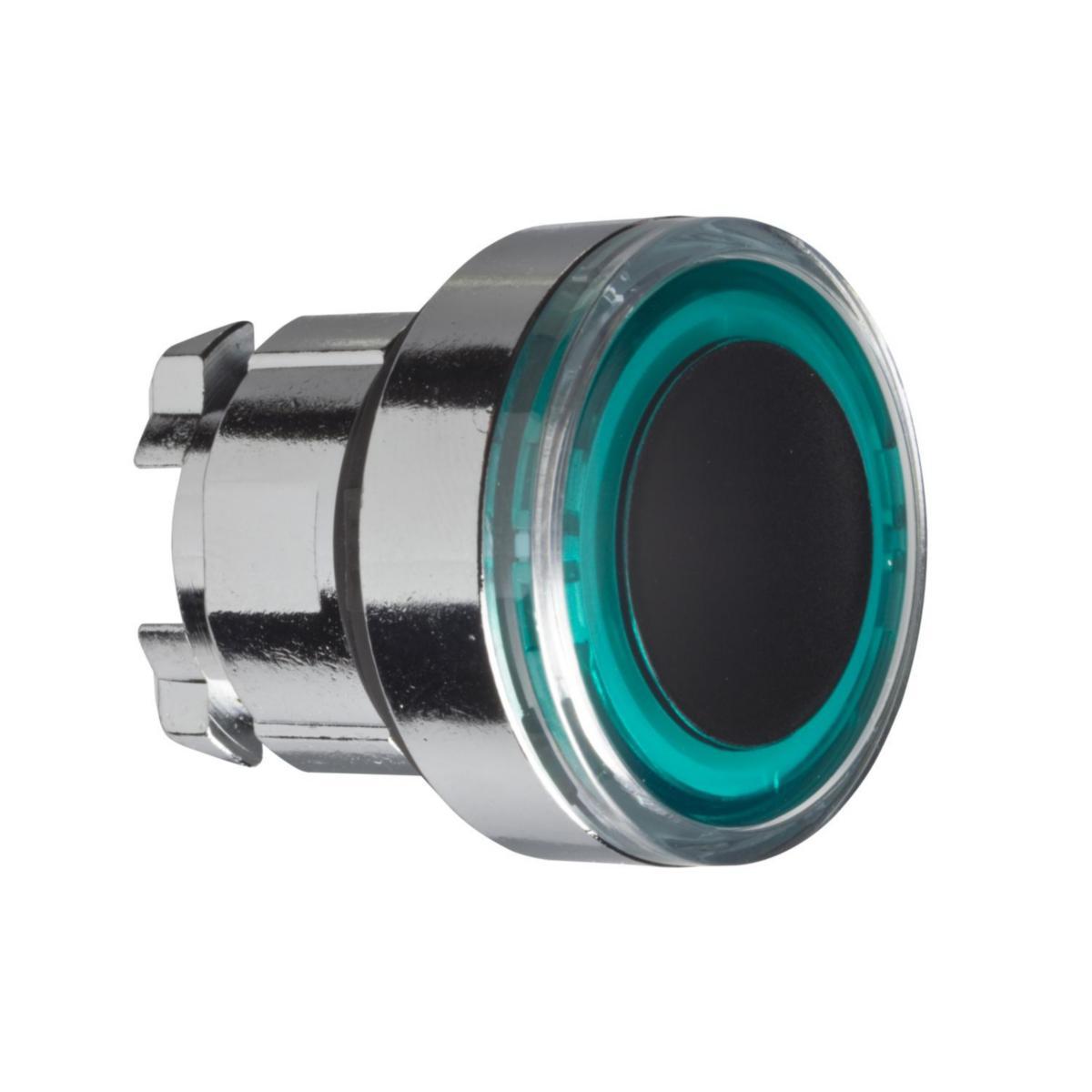 Plana trycken med belyst ring ZB4BW - LAMPTRYCKE ZB4BW933 GRÖN