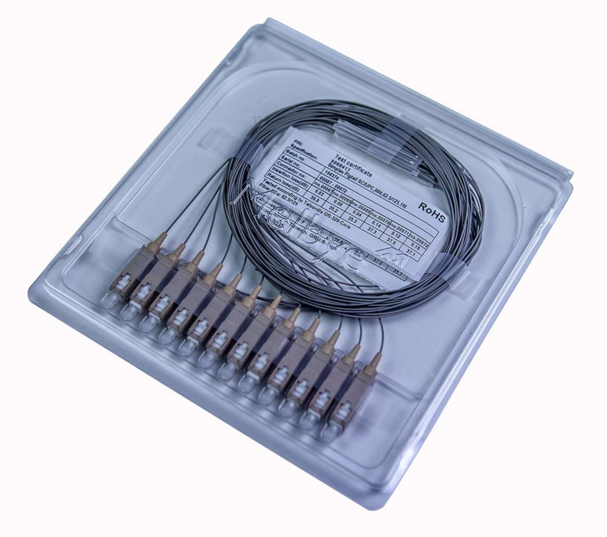 Pigtail MM OM1 62.5/125 grå - PIGTAIL OM1 SC/PC 1.0M 12-PACK