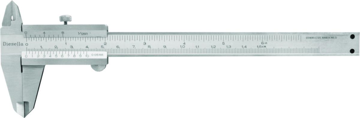 Skjutmått Diesella med skruvlås - SKJUTMÅTT SKRUVLÅS 0-15X0,02MM SKÄNKELLÄNGD 40MM