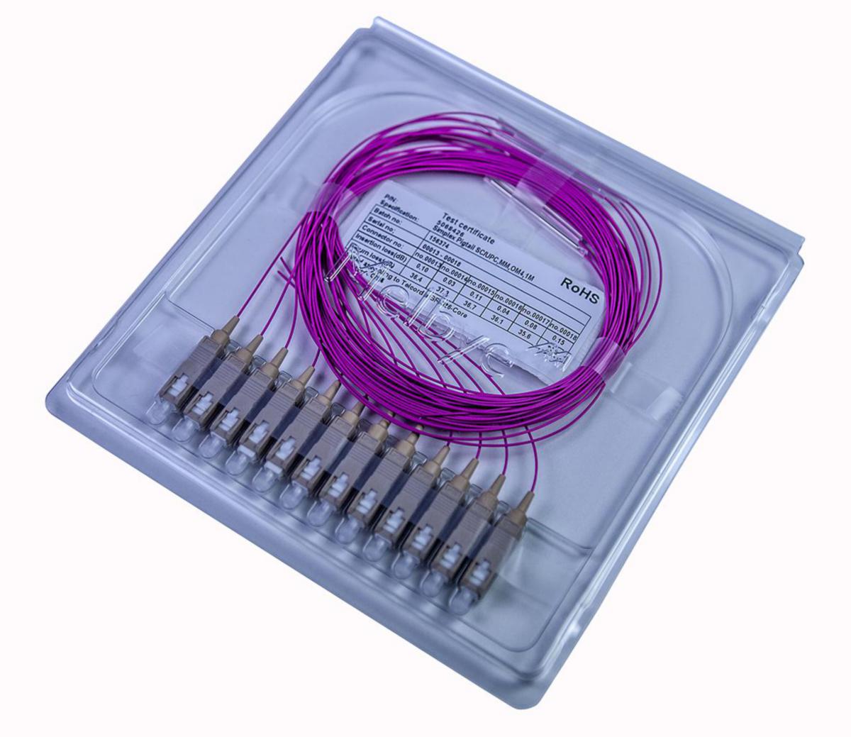 Pigtail MM OM4 50/125 lila - PIGTAIL OM4 SC/PC 1.0M 12-PACK