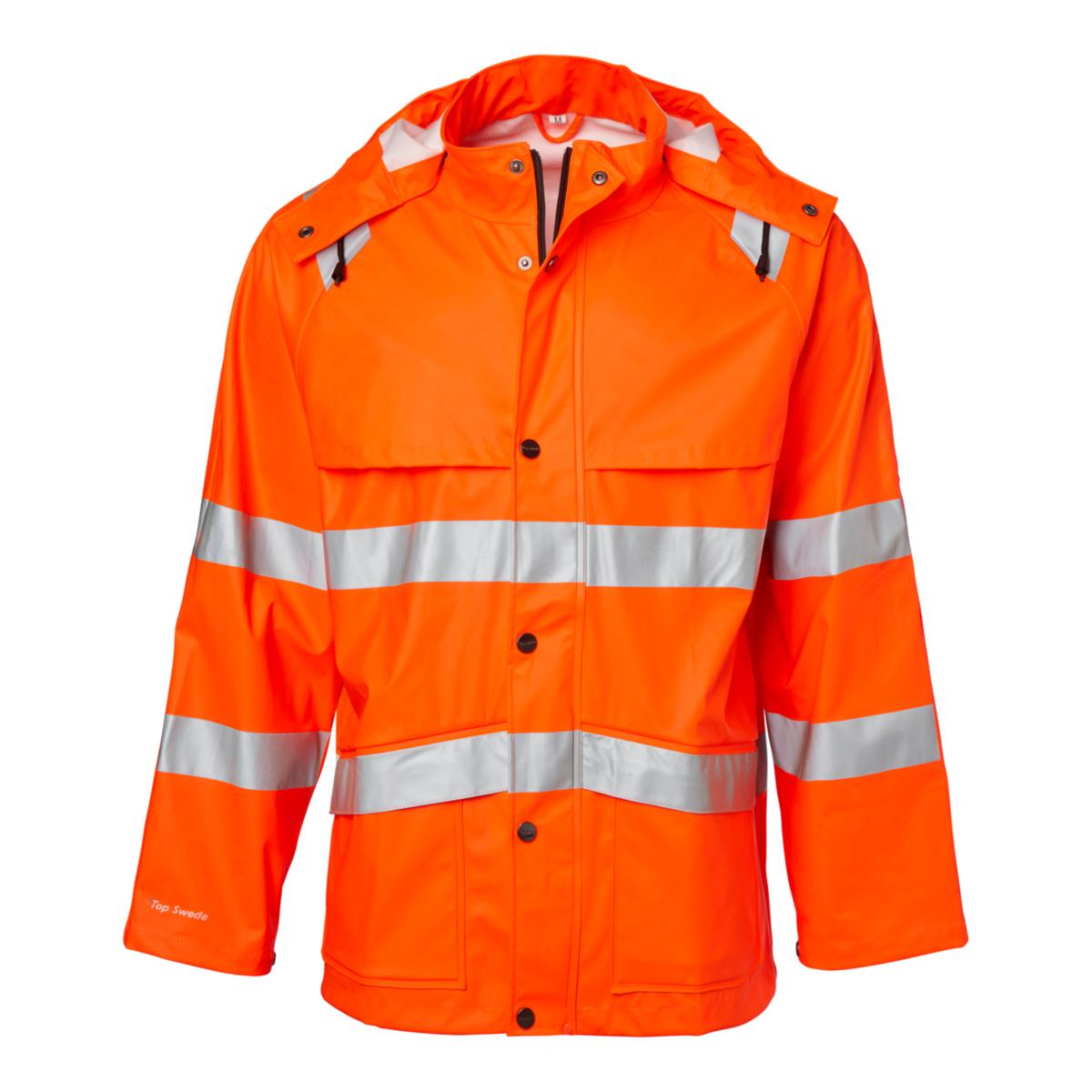 Regnjacka Top Swede 9394 - REGNJACKA TOPSWEDE 9394 VARSEL ORANGE KLASS 3 80 CM S