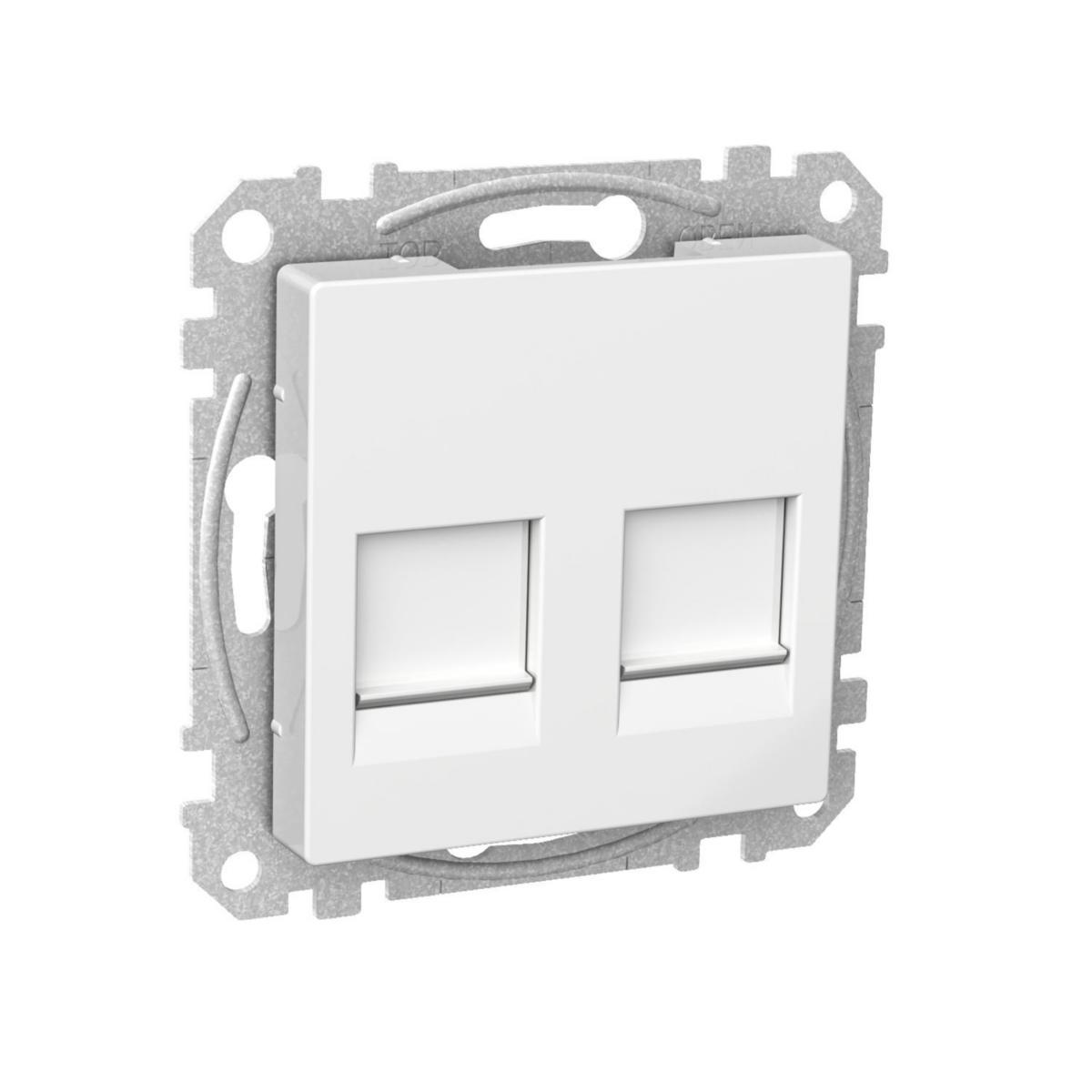 Centrumplatta Keystone plan hålbild 15,4x19,3, Schneider - C-PL EXX 2XKEYS INS RÖD PL VIT KEYSTONE RÖD INSATS 2X8 VIT