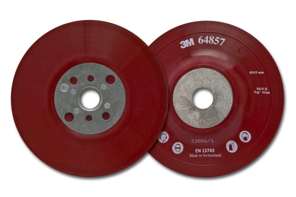 Backing plate 3M for fiber disc - SUPPORT PLATE 3M 125MM GROOVED RED FOR M14 AND 5/8 THREAD