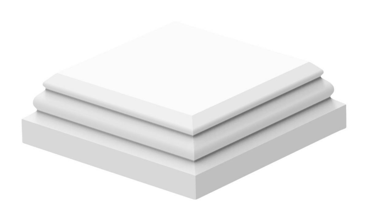 Stolplock, Arnö - STOLPLOCK ARNÖ 125X125X40 MM VIT GRUNDMÅLAD JABO