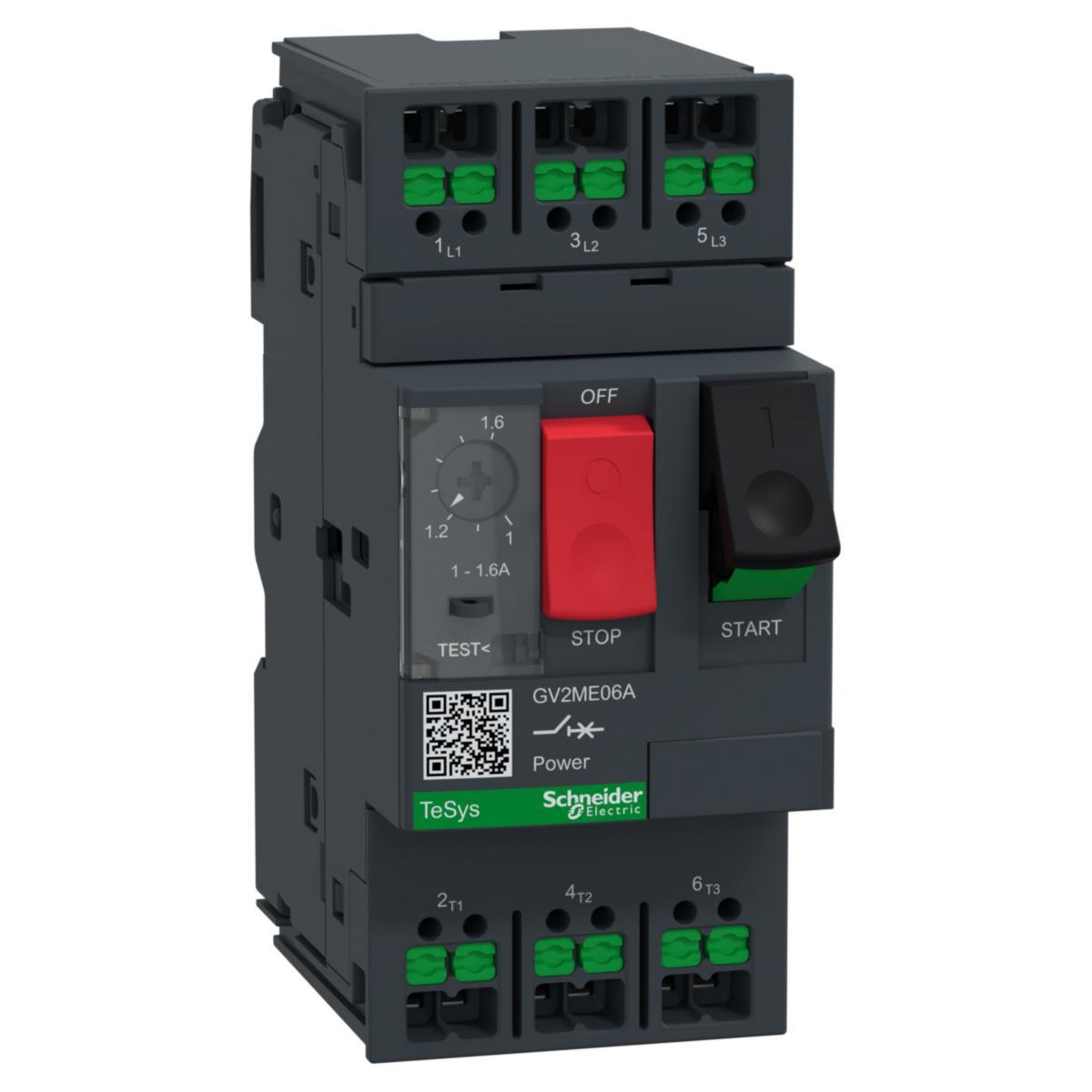 Motor protection switch GV2ME Snap-in - MOTOR CB TH-MAG 1.6A SNAP-IN