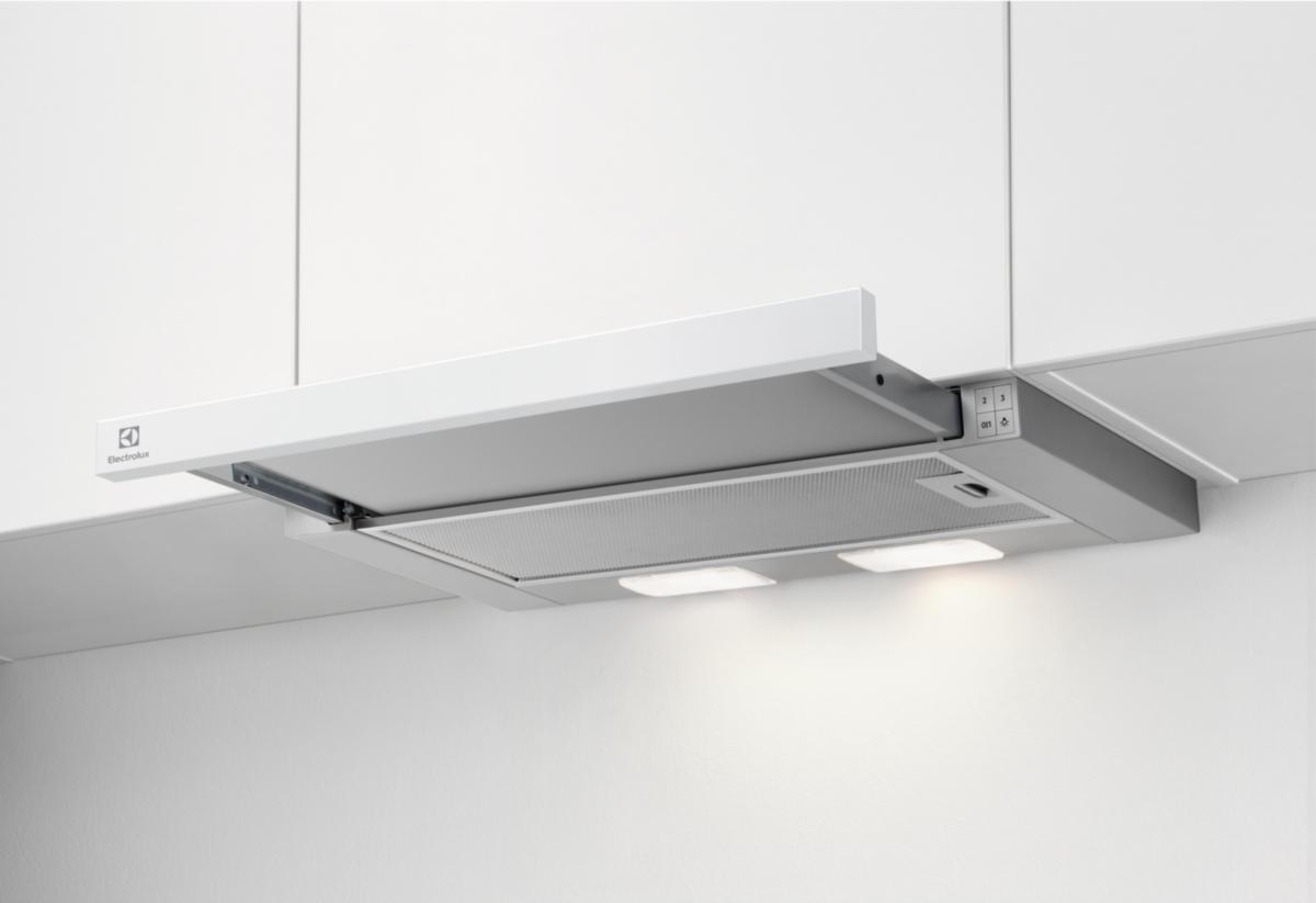 Fläkt, utdragbar, 60 cm, 2xLED, 300 LEDLights - SPISFLÄKT UTDRAGBAR 60 CM GRÅ LFP326W ELECTROLUX