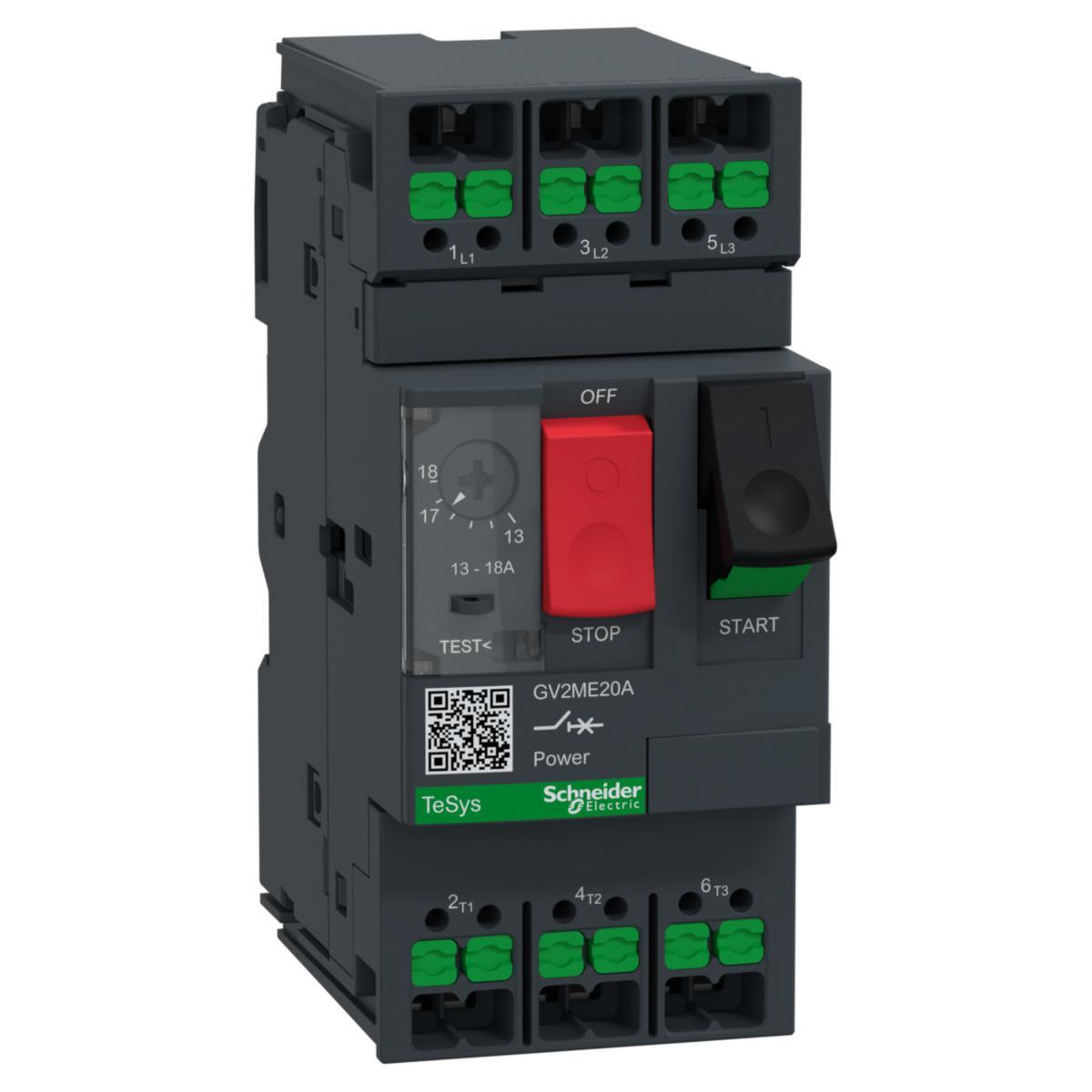 Motor protection switch GV2ME Snap-in - MOTOR CB TH-MAG 18A SNAP-IN