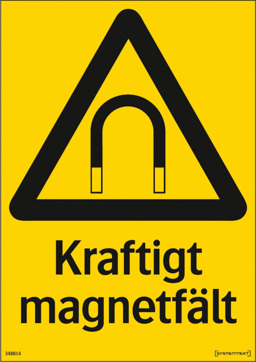 Varningsskyltar "Fara" - KRAFTIGT MAGNETFÄLT HÅRDPLAST 210X297 MM